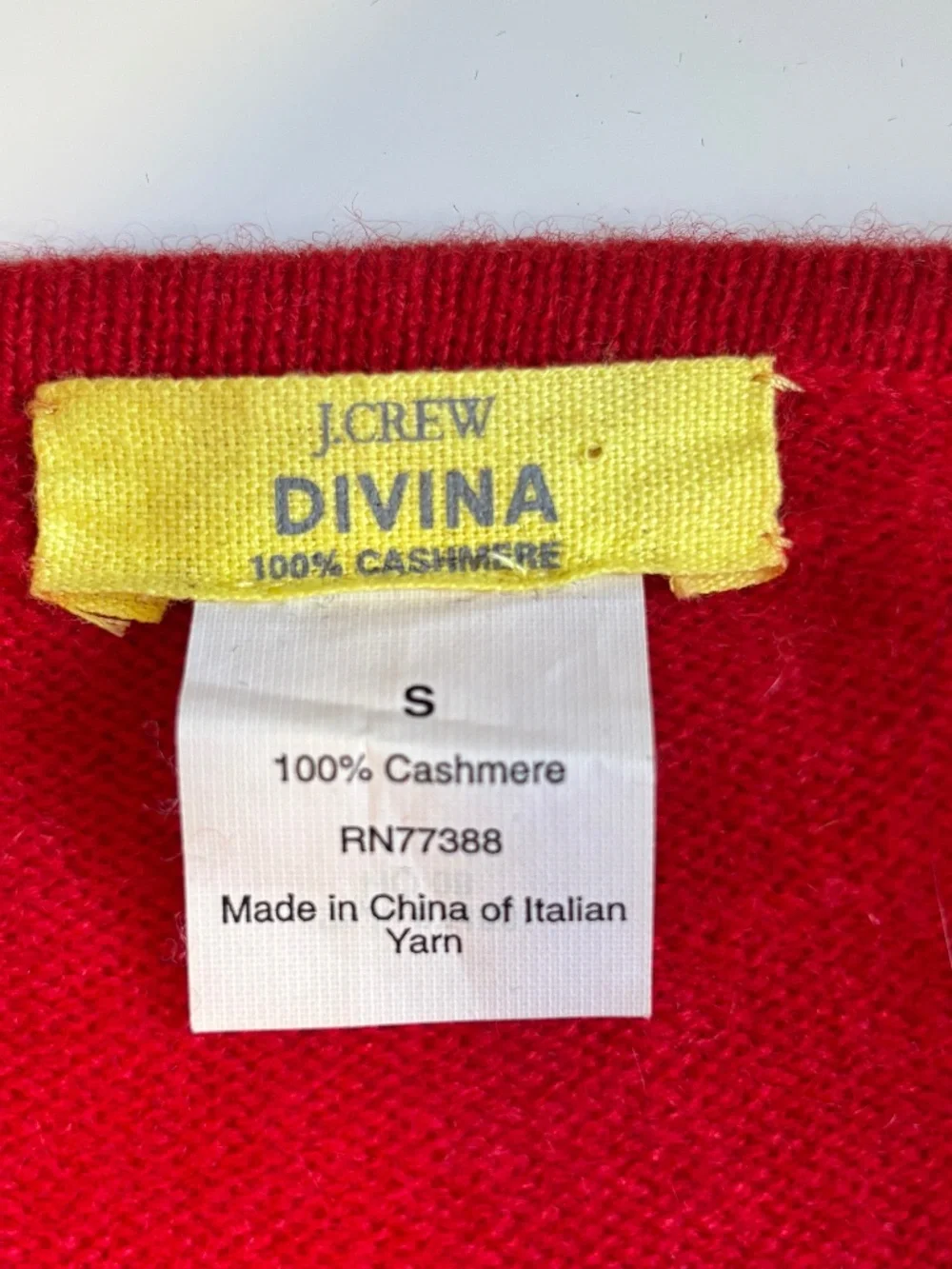 J. Crew Divina 100% Cashmere Red Sweater Dress Size Small